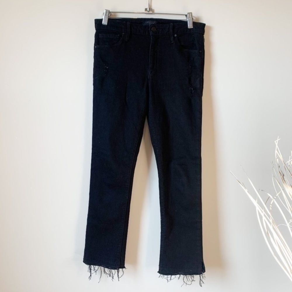 Sanctuary Black Denim Crop Raw Hem Jean sz 26